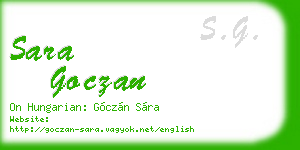sara goczan business card