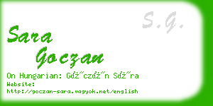 sara goczan business card